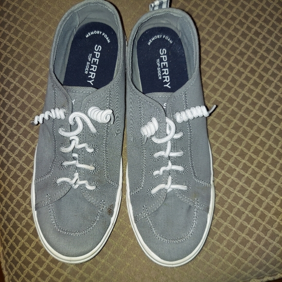 Sperry topsiders, womens 9.5, w/memory foam, slate blue - Picture 2 of 3